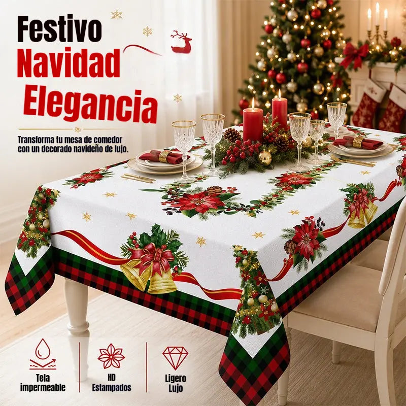 ⏳🔥¡50% de descuento por tiempo limitado! ⏰Mantel navideño decorativo impermeable🎄