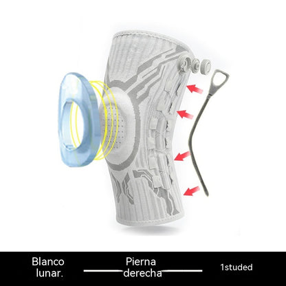 🔥【30% OFF】🦵🦵Kültéri futáshoz és edzéshez alkalmas, rugós támasztással ellátott, szilikon lengéscsillapítóval rendelkező, kötött, kompressziós sport térdvédő