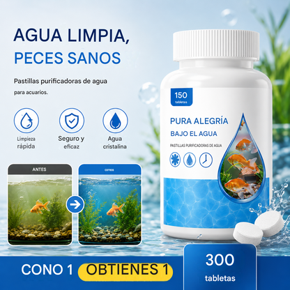 🐟【300 tabletas】💧 Tabletas efervescentes para limpiar el agua de acuarios y estanques, tabletas oxigenantes para acuarios 🔥