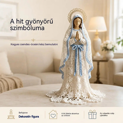 💖Mária figura, kézzel kötött, horgolt és csipke stílusban.