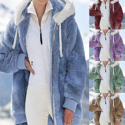 ☃️Limitovaná sleva 39%❄️【S-5XL】Dámská bunda 2026 s kontrastními pruhy z hustého plyše