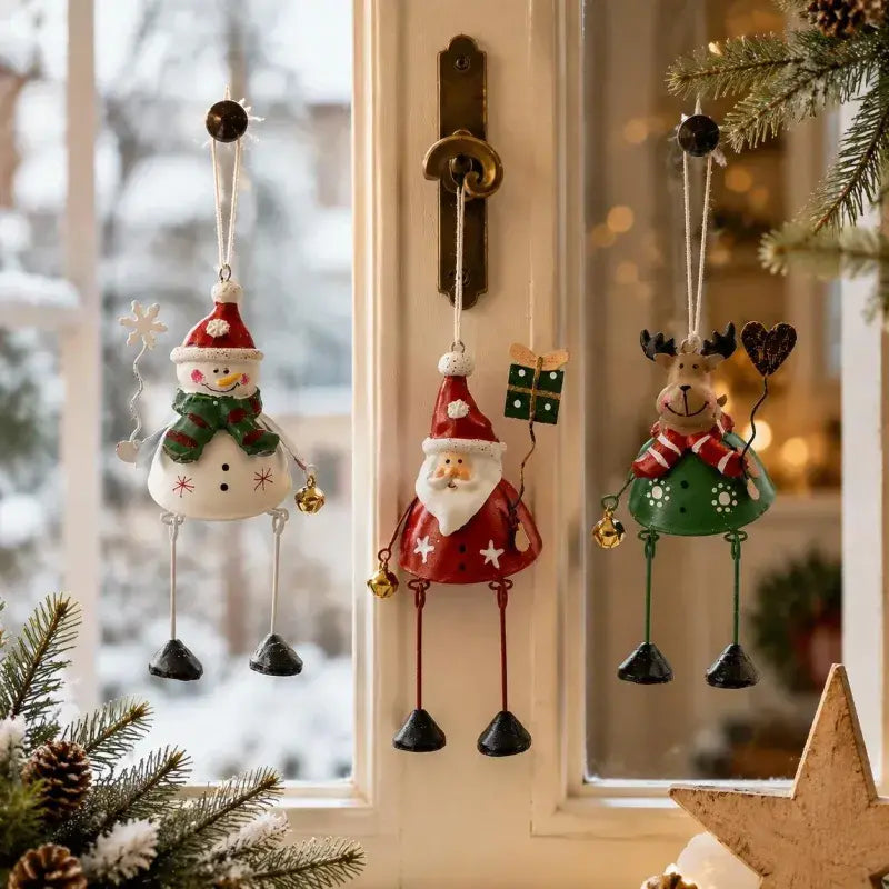🌲3 por 28 euros⏳ ¡Último día! 49% de descuento – 🎅✨ Adornos navideños colgantes de metal pintados a mano